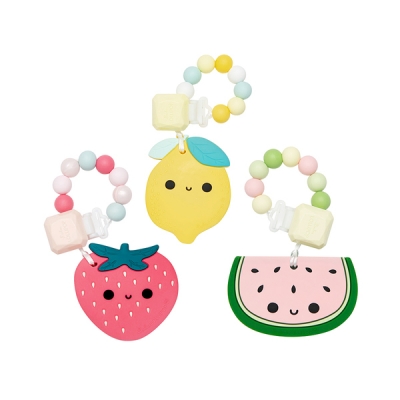 Loulou lollipop 加拿大 新款水果家族 固齒器組/奶嘴鍊夾-多款任選