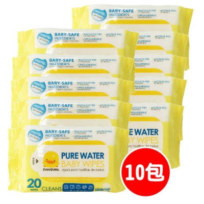 PiyoPiyo黃色小鴨 嬰兒柔濕巾20抽(10包)