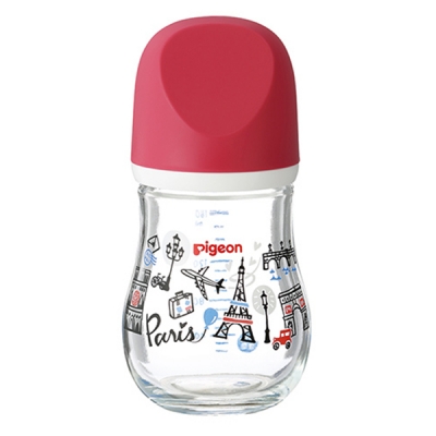 Pigeon 貝親 設計款母乳實感玻璃奶瓶160ml-巴黎