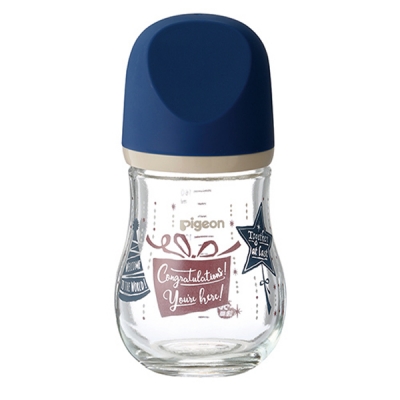 Pigeon 貝親 設計款母乳實感玻璃奶瓶160ml-禮物