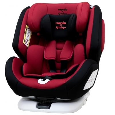 法國 納尼亞 納歐聯名360度旋轉0-12歲 Isofix 汽車安全座椅-紅色