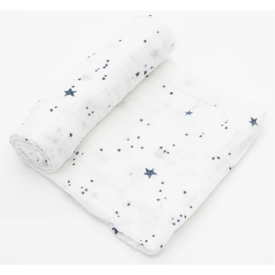美國 LittleUnicorn - 純棉紗布巾單入組-藏藍流星