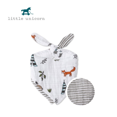 Little Unicorn純棉雙面三角圍兜-動物森林