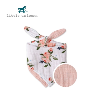 Little Unicorn純棉雙面三角圍兜-水彩玫瑰