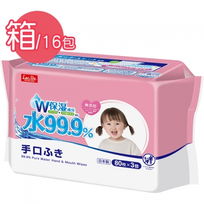 日本 LEC 純水99.9%日本製手口濕紙巾80抽(16串/箱)