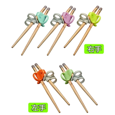 Combi 康貝 木製三階段彈力學習筷(右手/左手)-附收納袋