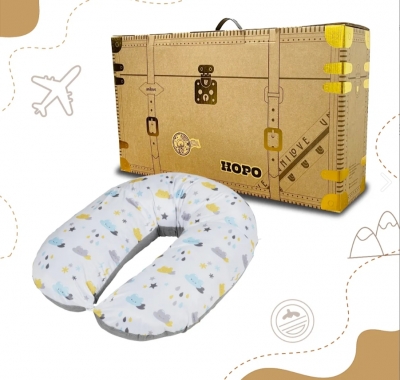 【unilove】 Hopo多功能孕哺枕-涼感系列(天氣款)-旅行箱禮盒組(枕套+枕芯)