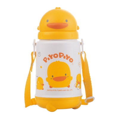 PiyoPiyo黃色小鴨 滑蓋造型保溫水壺420ml