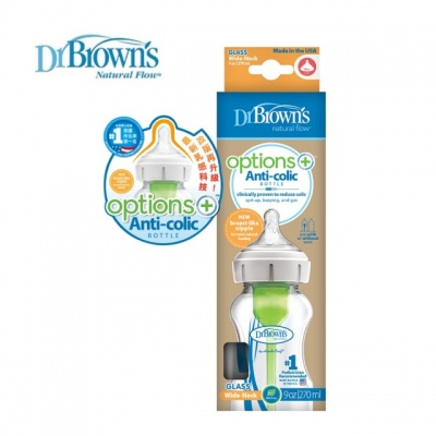 Dr.Brown's 美國布朗博士 - 防脹氣OPTION+ 玻璃寬口兩用奶瓶270ml